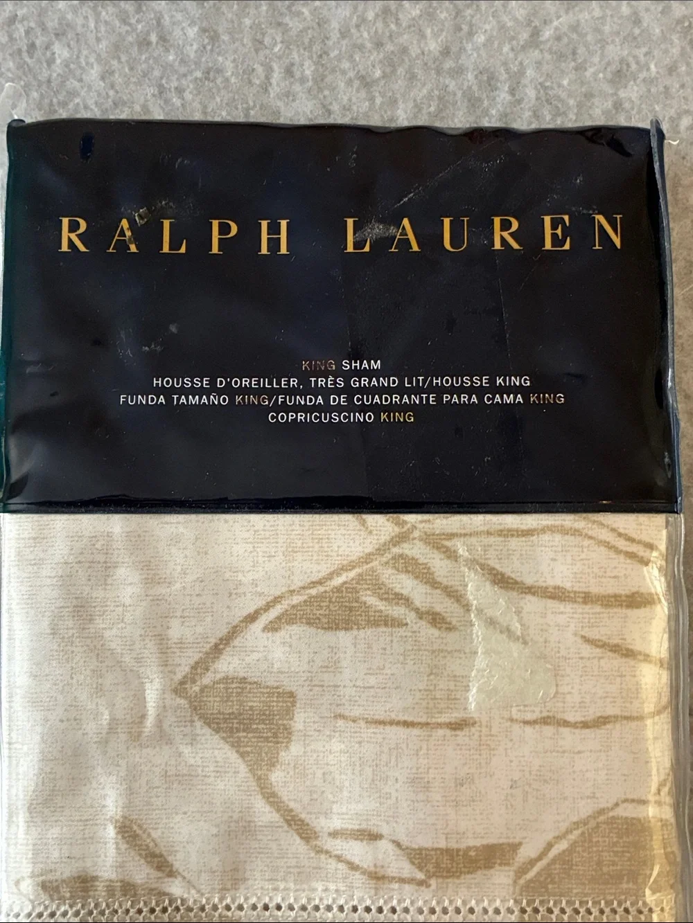 Ralph Lauren Cecily Collection Palmetto Sateen KING Sham NWOT